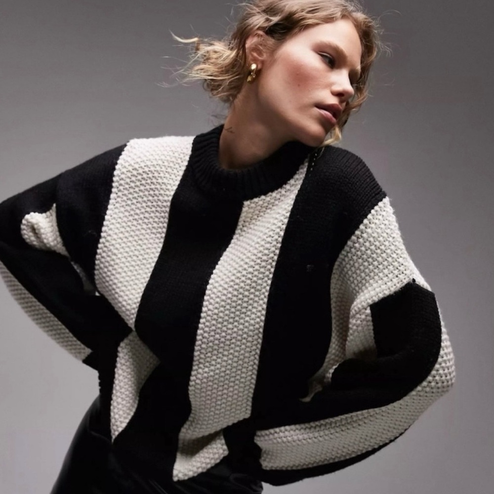 TopShop Striped Chunky Sweater